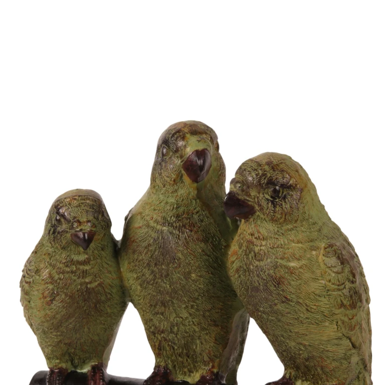 Figurka papugi na podstawce – zielona – 33 cm