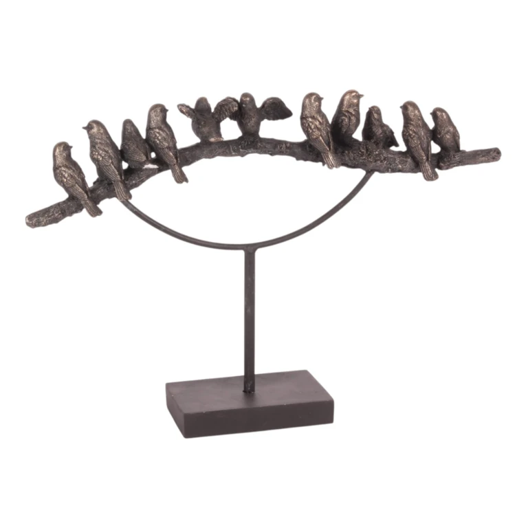 Rzeźba zwierzęca ptaki - złoto - 30 cm