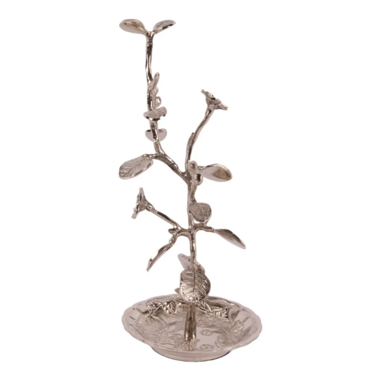 Stojak na biżuterię - srebrny - 25 cm