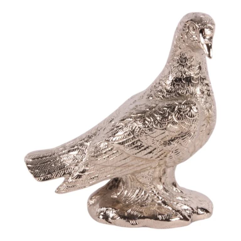 Gołąb mosiężny – srebrny – 15 cm