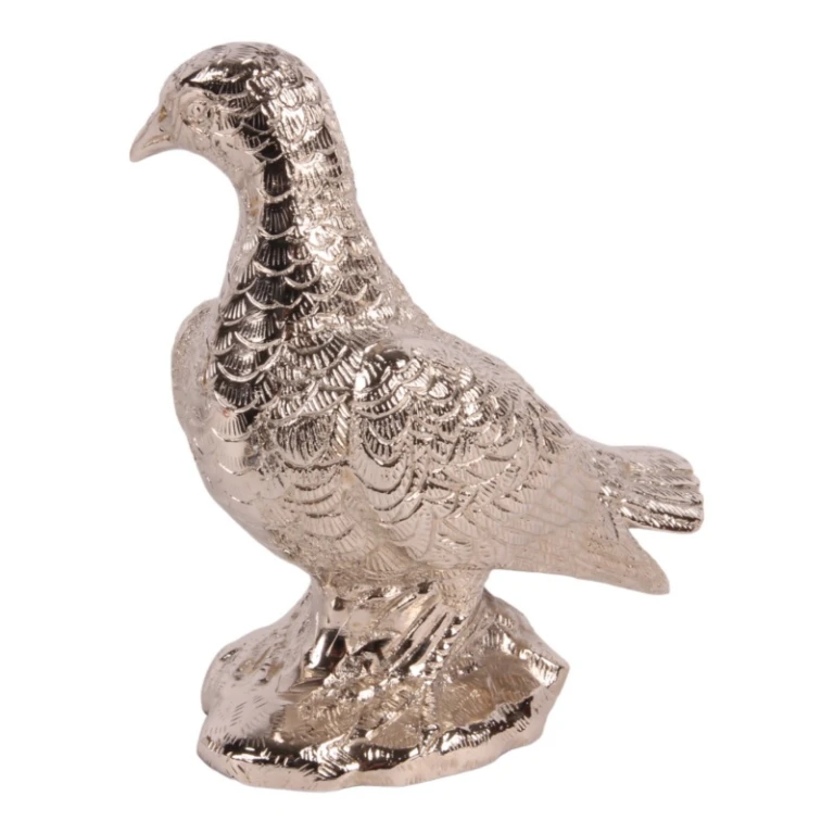 Gołąb mosiężny – srebrny – 15 cm