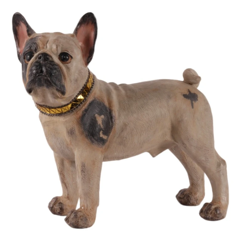 Figurka psa francuskiego buldoga – brązowa – 32 cm