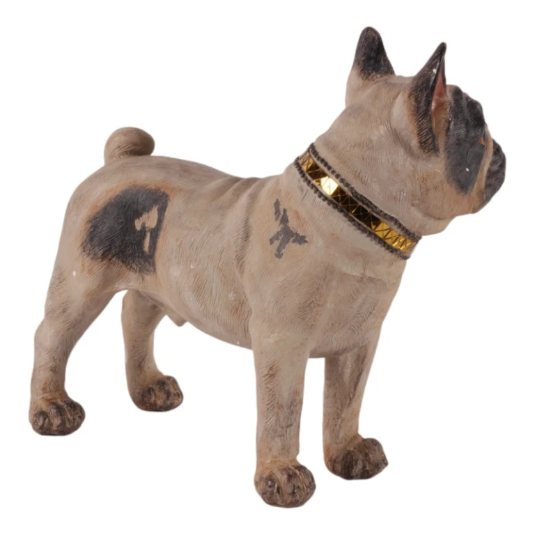Figurka psa francuskiego buldoga – brązowa – 32 cm