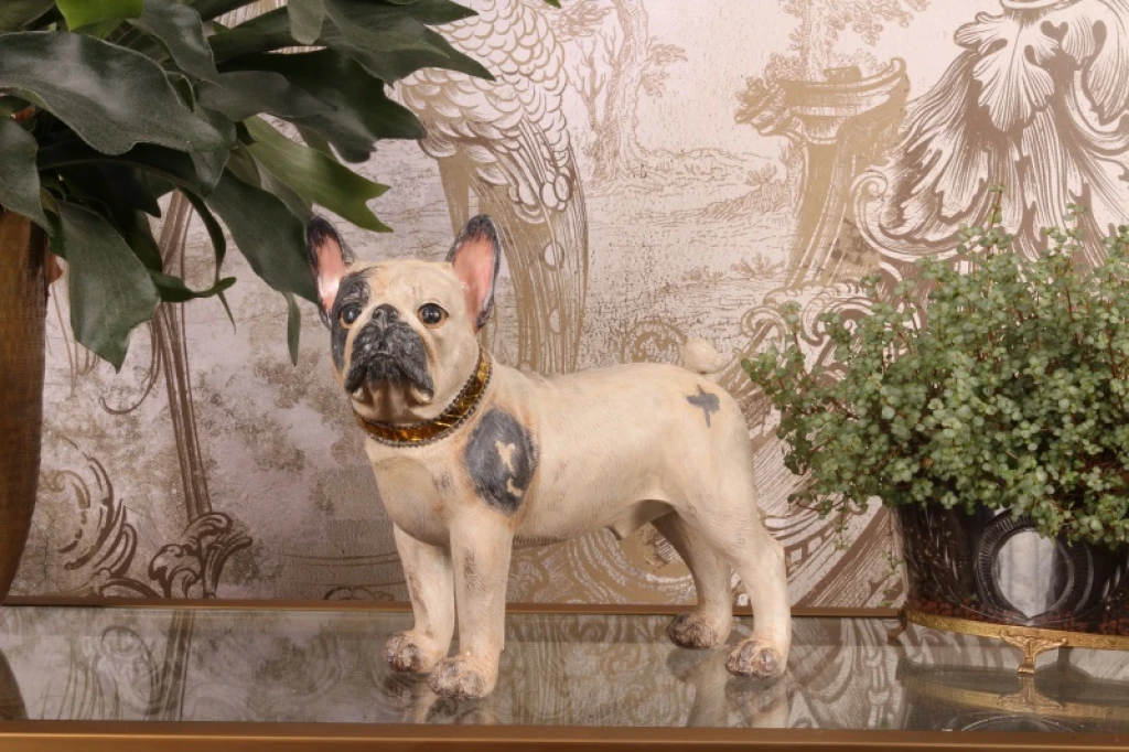 Figurka psa francuskiego buldoga – brązowa – 32 cm