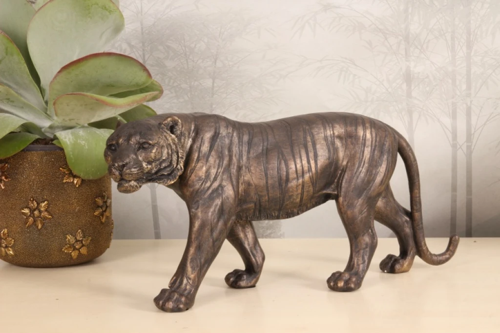 Posąg tygrysa – złoto – 53 cm