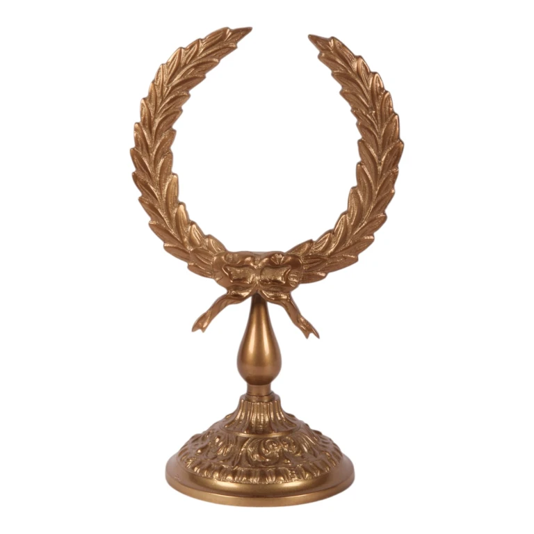 Wieńca laurowa na stojaku – złota – 28 cm – aluminium