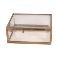 Pudełko na biżuterię 11 x 9 x 4,5 cm – złoto – mosiądz i szkło