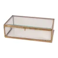 Pudełko na biżuterię 17,5 x 10 x 5,5 cm – złoto – mosiądz i szkło