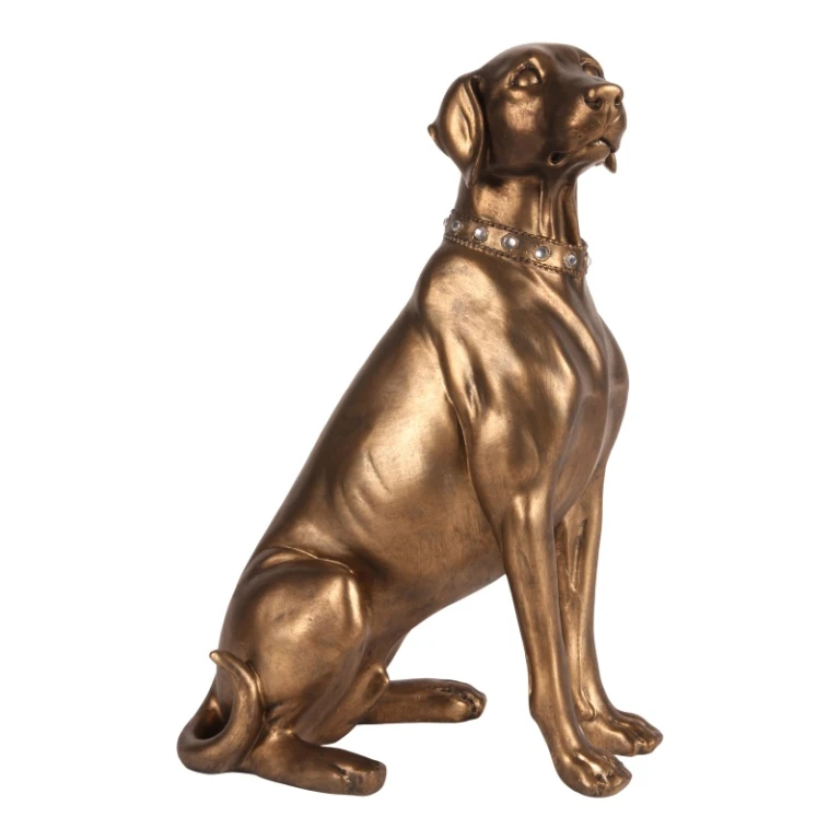 Figurka psa Weimaraner – złoto – 39 cm