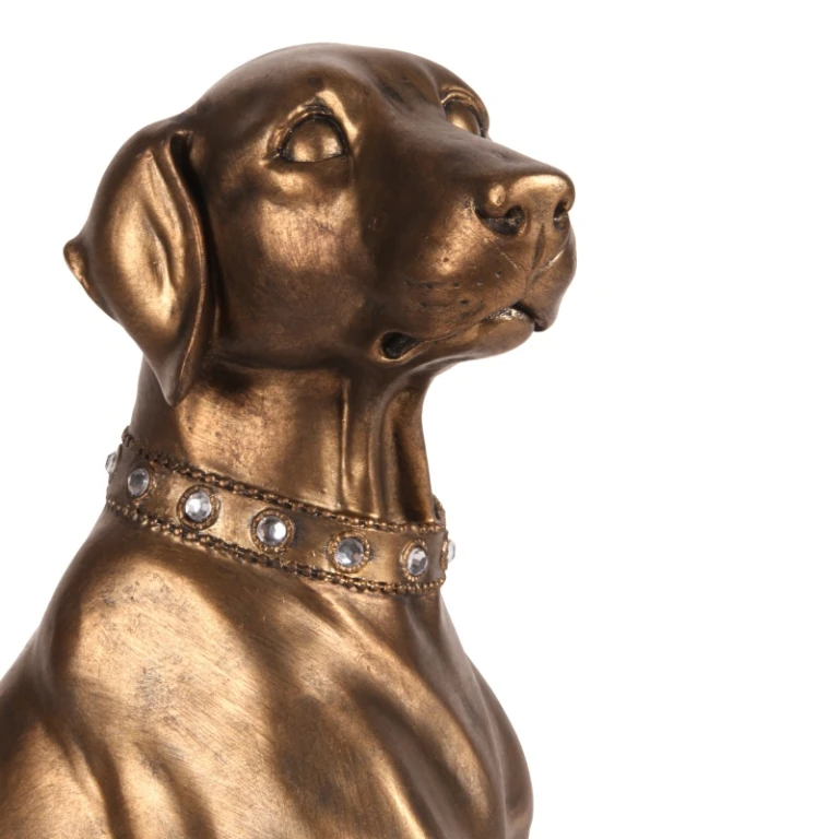 Figurka psa Weimaraner – złoto – 39 cm