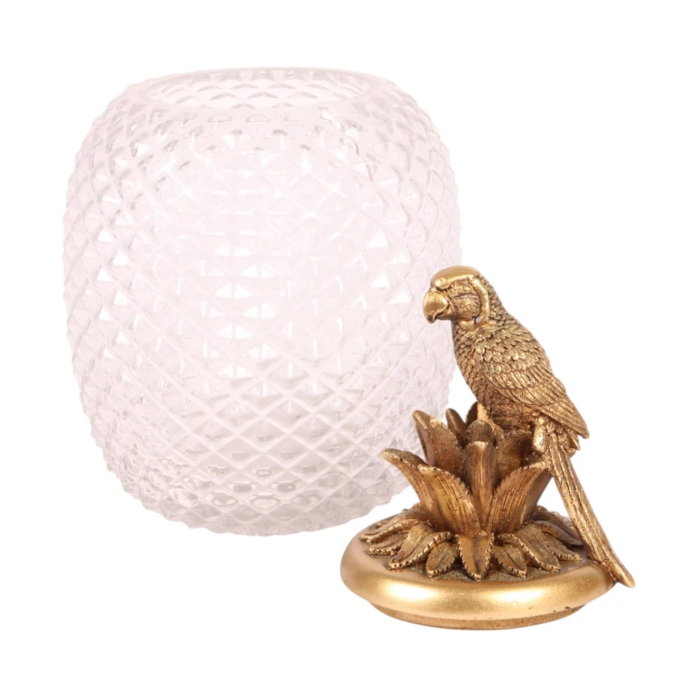 Doniczka dekoracyjna Papuga – złota – 28,5 cm – 1 sztuka