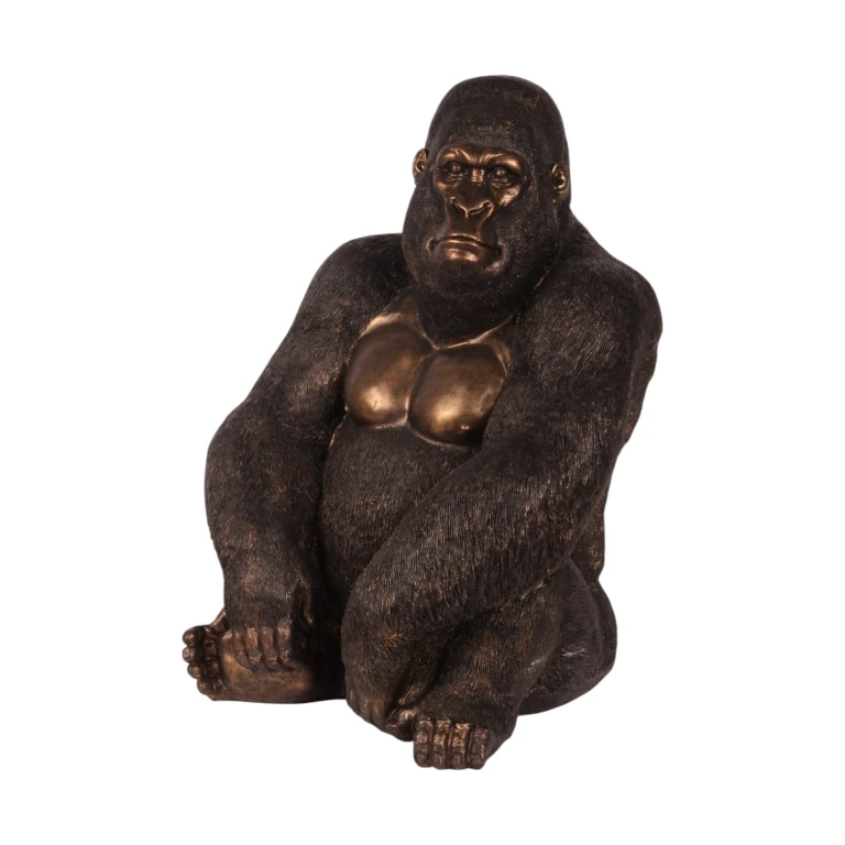 Posąg goryla – złoty – 61 cm