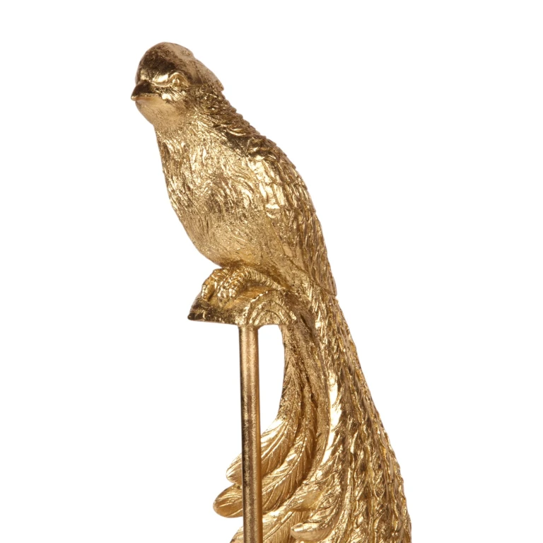 Figurka ptaka na stojaku – złoto – 49 cm