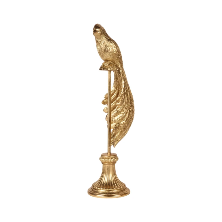 Figurka ptaka na stojaku – złoto – 49 cm