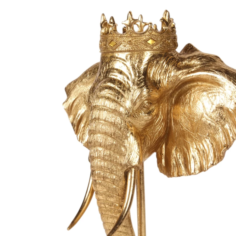 Figurka słonia na podstawce – złoto – 37,5 cm