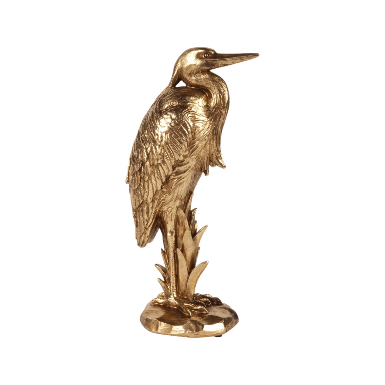 Figurka żurawia złota - 24,5 cm - 1 sztuka