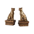 Tijgerbeeld op boeken - goud - 29 cm