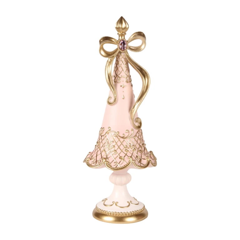 Miniaturowa choinka - różowa - 35,5 cm - żywica sztuczna