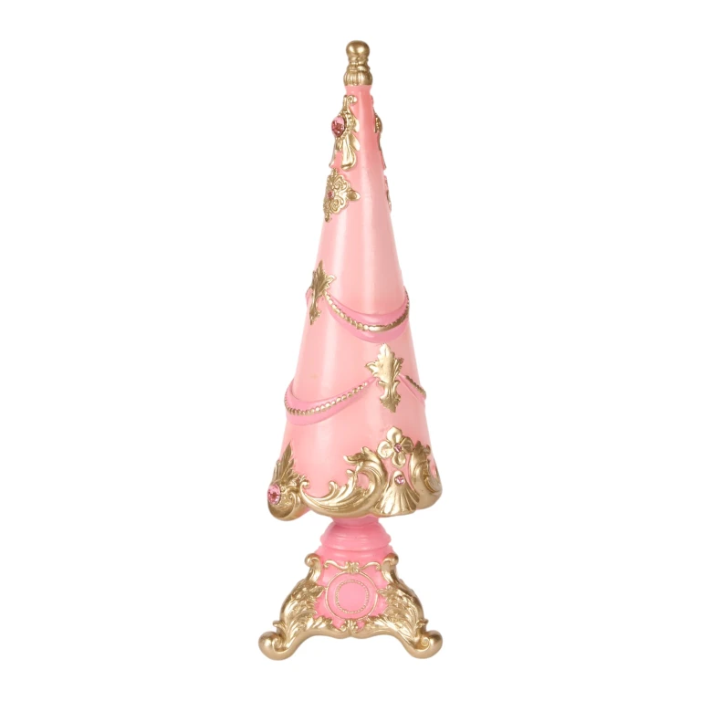 Miniaturowa choinka - różowa - 35,8 cm - żywica sztuczna