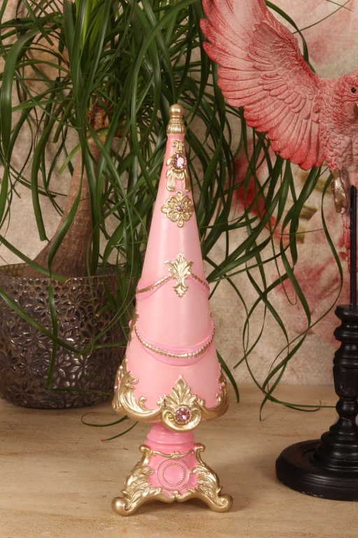 Miniaturowa choinka - różowa - 35,8 cm - żywica sztuczna