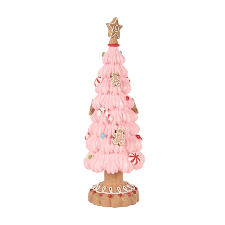 Miniaturowa choinka - różowa - 31,5 cm - żywica sztuczna
