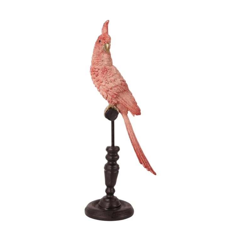 Papuga na patyku - różowa - 35 cm