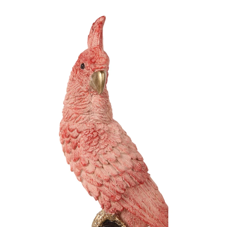 Papuga na patyku - różowa - 35 cm