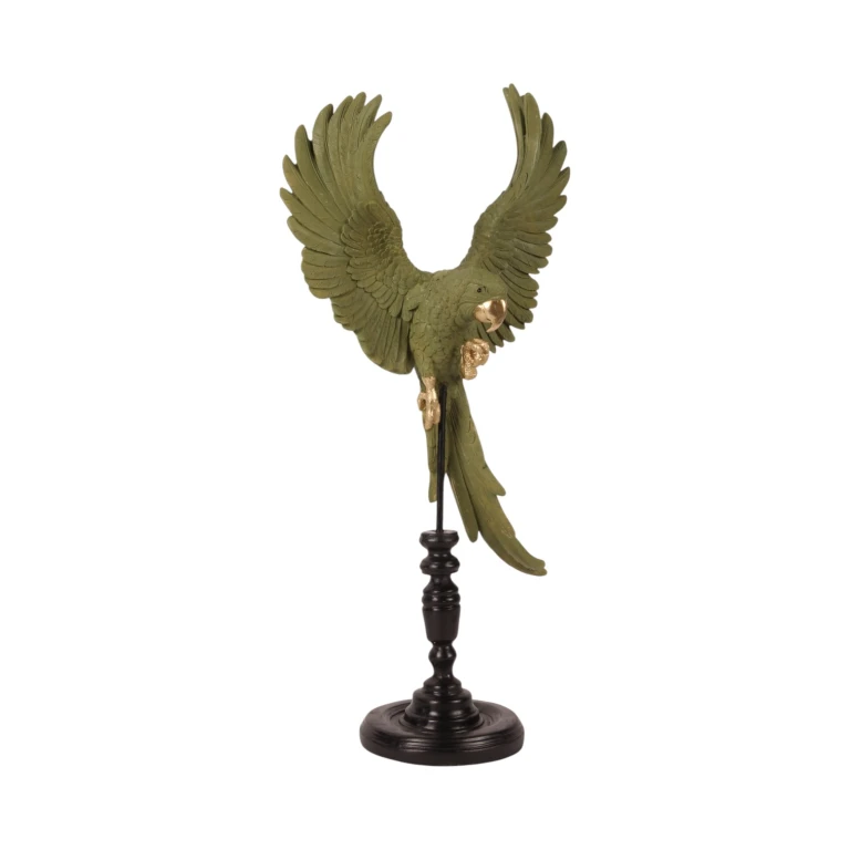 Papuga na patyku – zielona – 52,5 cm