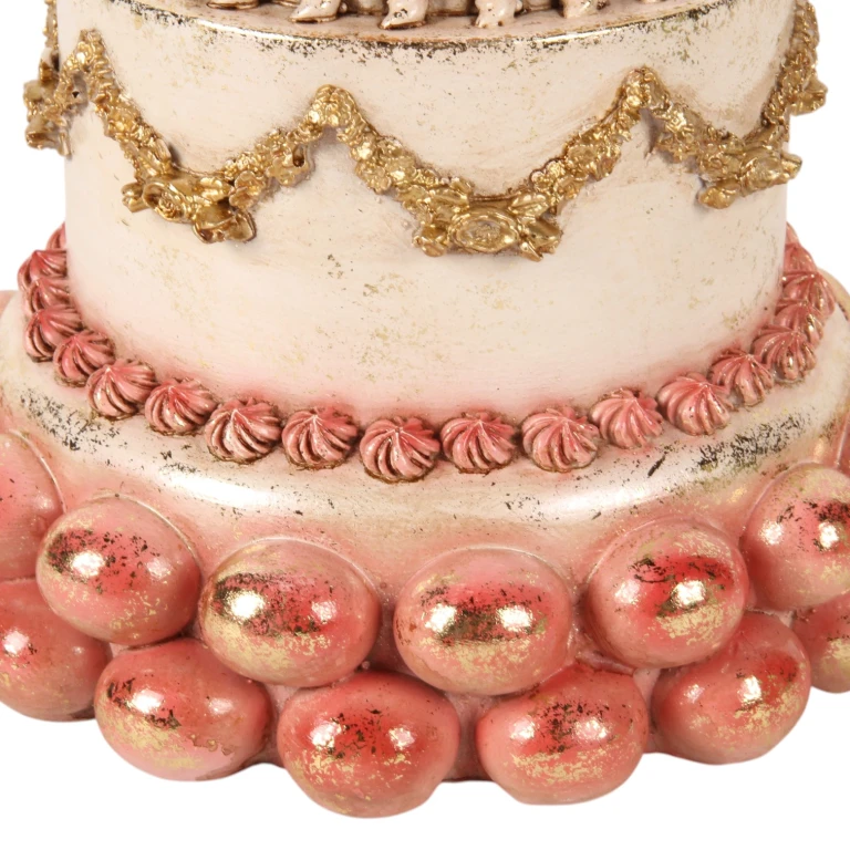 Dekoracyjny tort – różowy – 27,5 cm – żywica sztuczna