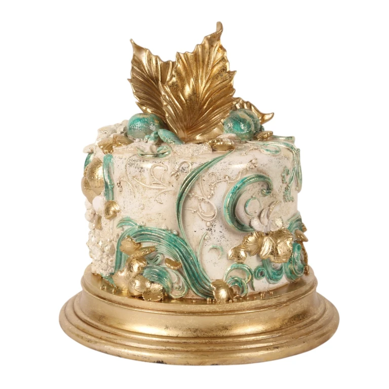 Tort dekoracyjny – niebieski – 31 cm – żywica sztuczna
