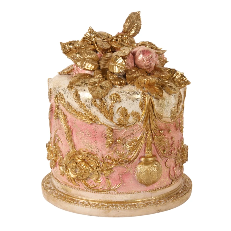 Tort dekoracyjny – różowy – 24 cm – żywica sztuczna