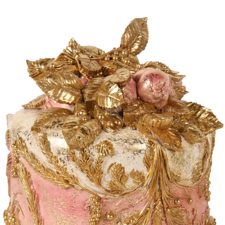 Tort dekoracyjny – różowy – 24 cm – żywica sztuczna