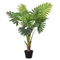 Sztuczna roślina Philodendron Selloum - zielona - 100 cm - 1 sztuka