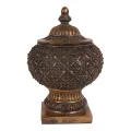 Pudełko do przechowywania o wymiarach około 27 x 18,5 cm - złote - żywica sztuczna