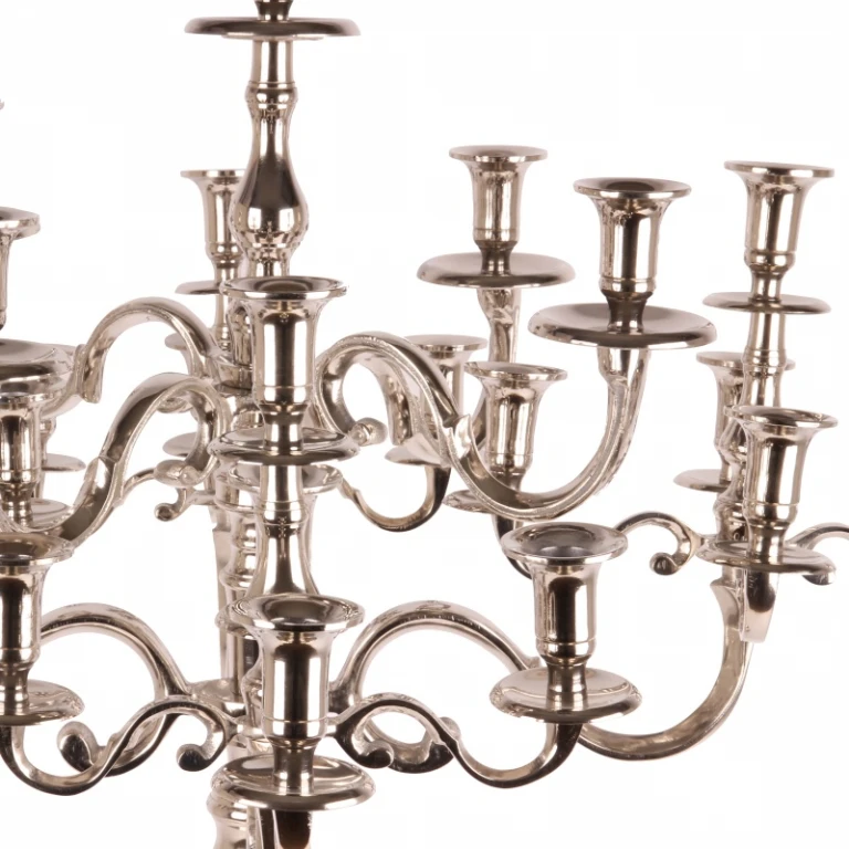 Kandelabr - 25 ramion - 100 cm - srebrny - aluminium