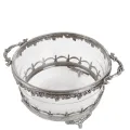 Waxinelichthouder 14 cm - Zilver - Messing / Glas