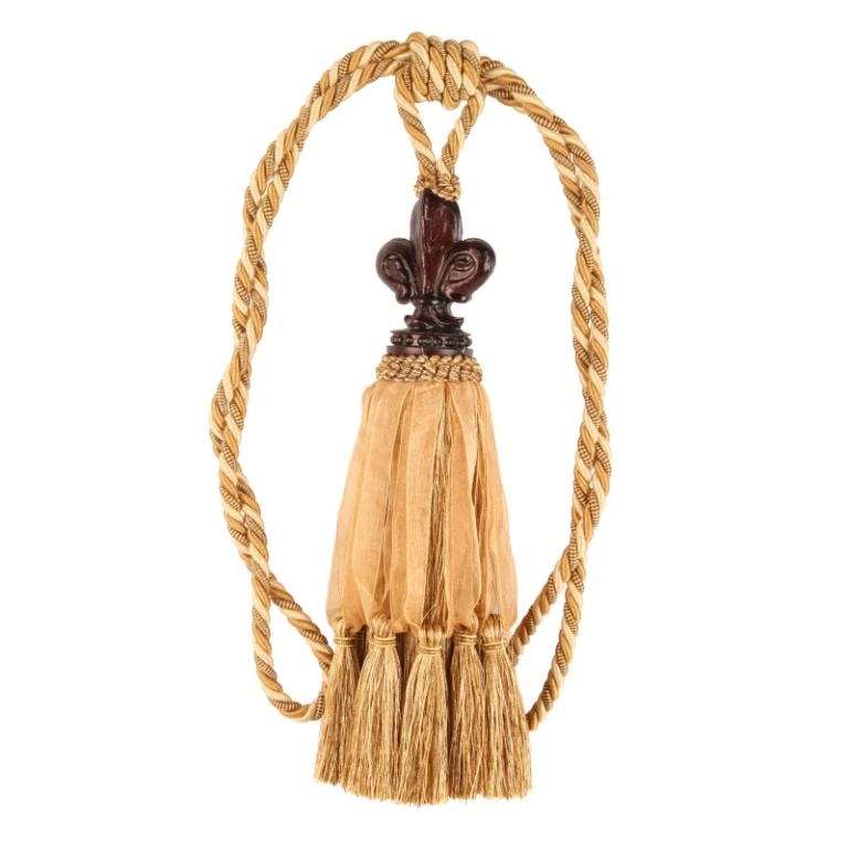 Krójka zasłonowa Fleur de Lis - 70 cm - złoto - tkanina