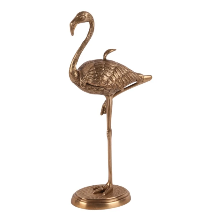 Pudełko do przechowywania Flamingo - 29 cm - złoto - mosiądz