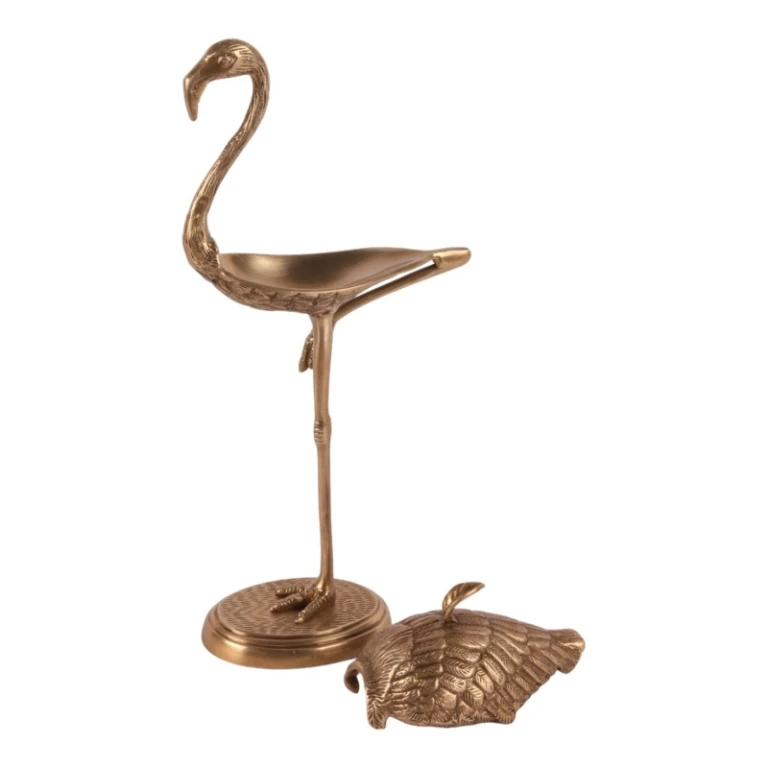 Pudełko do przechowywania Flamingo - 29 cm - złoto - mosiądz