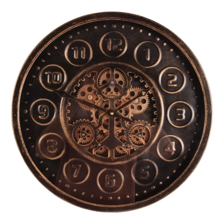 Zegar ścienny Stamford - czarny - okrągły - metal - 46 cm