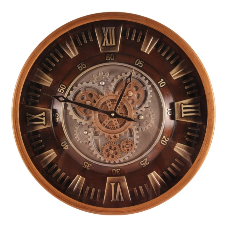 Zegar ścienny Yorkville - 46 cm - złoty - okrągły - metal