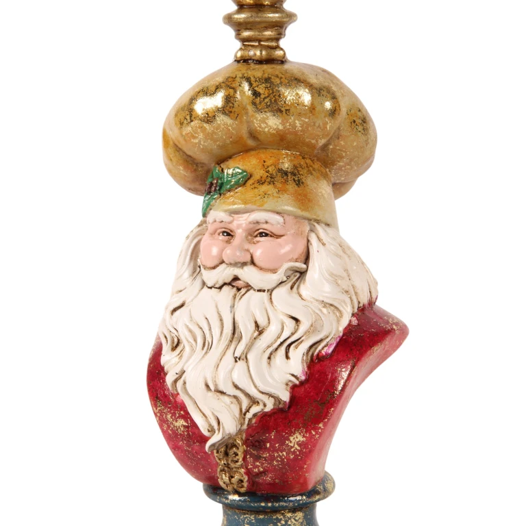 Kandelabr Mikołaj - 25 cm - złoto - żywica sztuczna