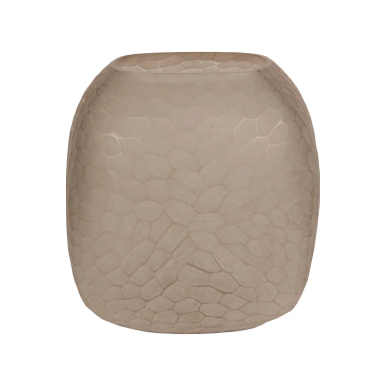 Wazon Pebble S - 22 cm - brązowy - szkło