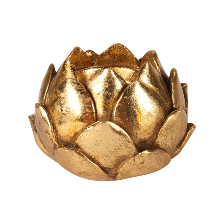 Kandelabr Kwiat - 7,1 cm - złoto - żywica sztuczna