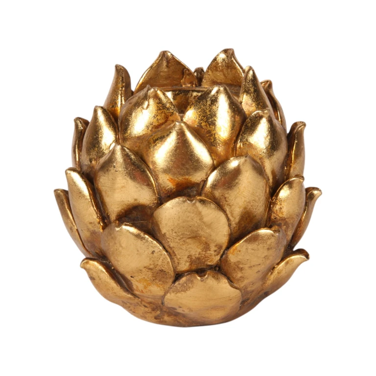 Kandelabr Kwiat - 11 cm - złoto - żywica sztuczna