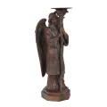 Kandelabr Anioł - 40 cm - antyczny brąz - żywica sztuczna