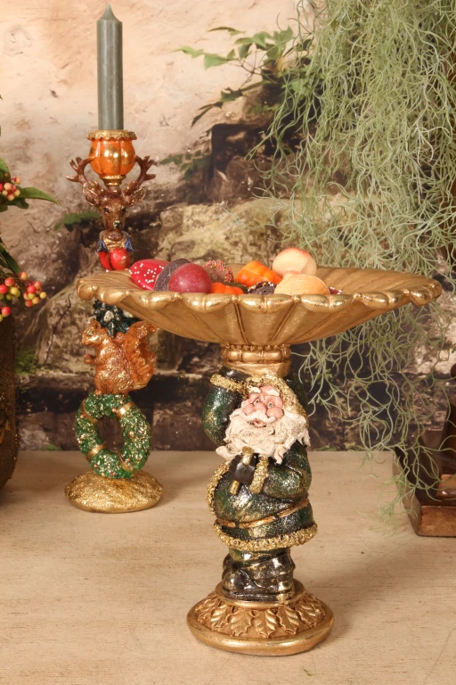 Talerz ozdobny Mikołaj - czerwony - 24 cm - 1 sztuka