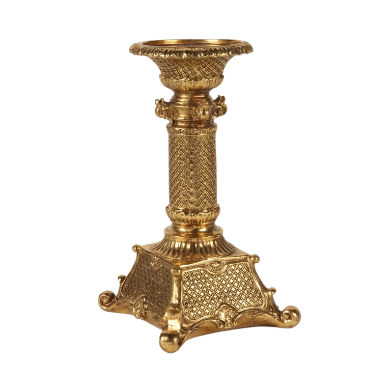 Kandelabr - 22,5 cm - złoto - żywica sztuczna