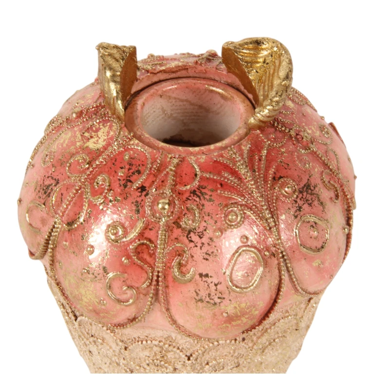 Świecznik Cake - 9 cm - różowy - żywica sztuczna