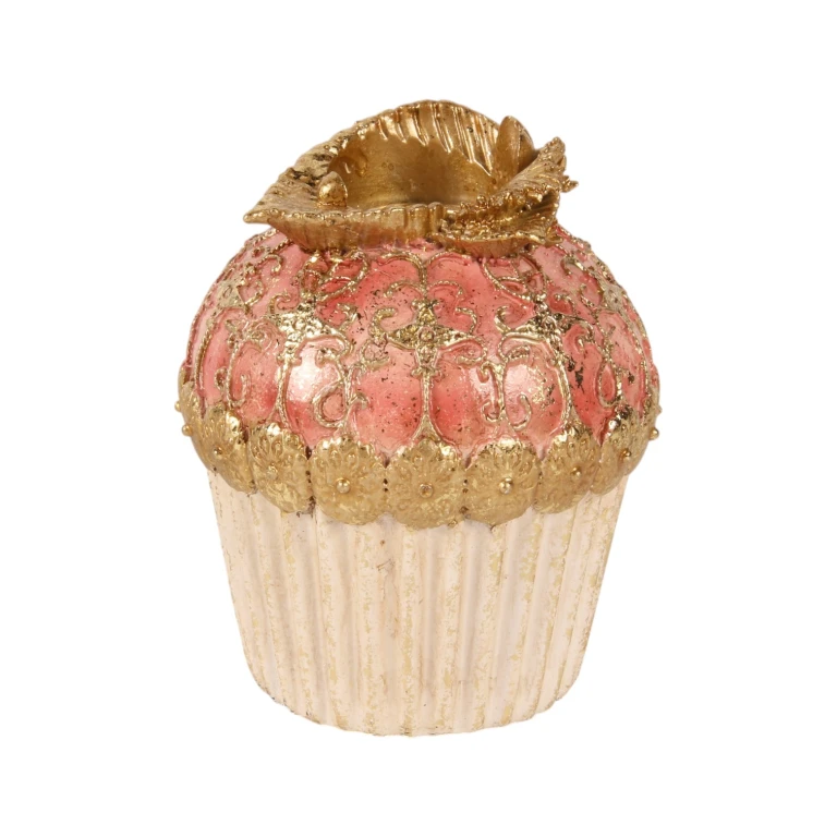 Kandelabr Cake - 9,5 cm - różowy - żywica sztuczna